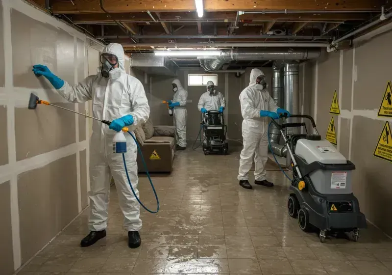 Basement Moisture Removal and Structural Drying process in Weigelstown, PA